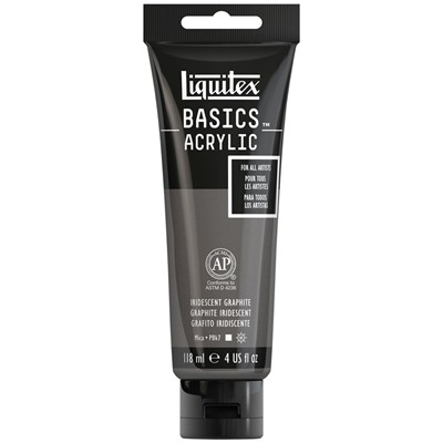 Краска акриловая художественная Liquitex "Basics", 118мл, туба, 049 графитовый иридисцентный