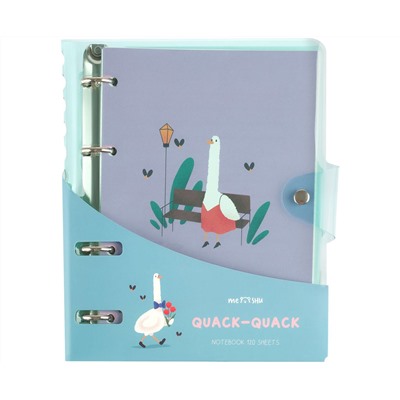 Тетрадь на кольцах 120л., А5, клетка MESHU "Quack-Quack", с пластиковой обложкой