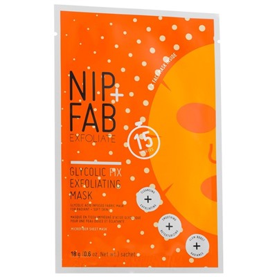 Nip + Fab Glycolic Exfoliating Sheet Mask Maske Masken & Peelings, 1 шт.