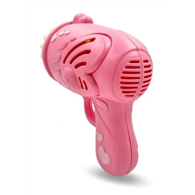 Пушка-генератор мыльных пузырей от батареек, розовая