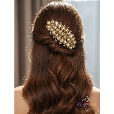 Заколка автомат для волос с кристаллами «Блеск элегантности» ЭЛЗ9/04