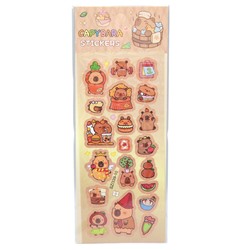 Наклейки бумажные "Капибара", 18.5*7 см, mix