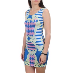 F07 BLUE Платье женское (90% хлопок, 10% спандекс)