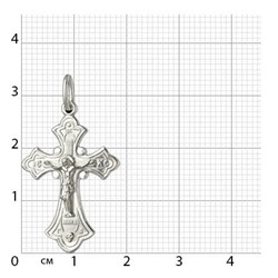 крест из серебра штампованный белый