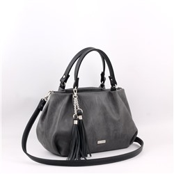 Сумка 607 македония серый+черный ХИТ продаж