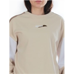 3160/3161 BEIGE/BROWN Костюм спортивный женский (95% хлопок, 5% эластан)