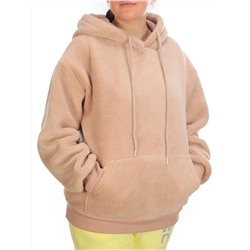 110 BEIGE Худи женское Тедди на флисе