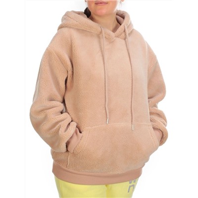 110 BEIGE Худи женское Тедди на флисе