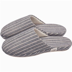 Slippers, demi-season non-slip thin winter footwear indoor, cotton and linen, soft sole