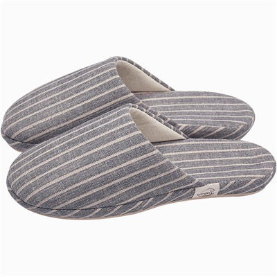 Slippers, demi-season non-slip thin winter footwear indoor, cotton and linen, soft sole