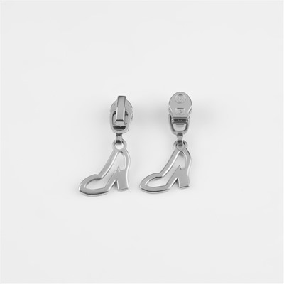 Бегунок для молнии «Спираль», №3, «Туфелька», 10 шт., цвет никель