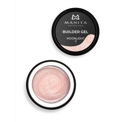 Manita Professional Гель моделирующий для ногтей с хлопьями юки / Builder Gel Moonlight №03, 15 мл
