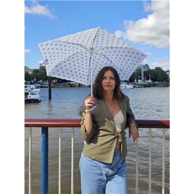 L501-4372 EvilEye (Горошек на белом) Зонт женский механика Fulton