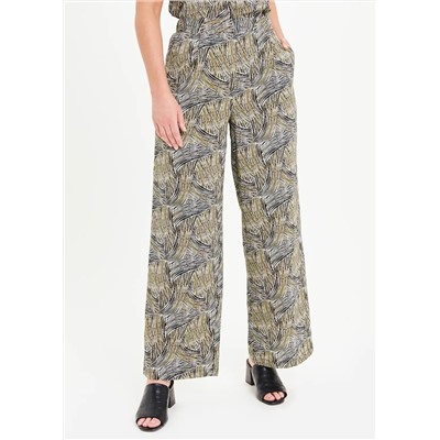 Line Print Wide Leg Co-Ord Trousers