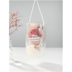 Букет из мыльных лепестков для ванны «Роза подарочная в коробке», красный, 8.6×8.6×18.5 см