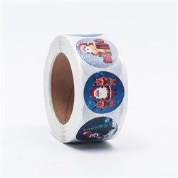 Наклейки в рулоне «Зимние забавы», 500 шт., 2.5×2.5 см