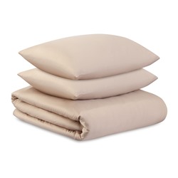 Комплект постельного белья из премиального сатина бежевого цвета из коллекции Essential, 200х220 см