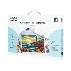 Картина по номерам на холсте ТРИ СОВЫ "Свет маяка", 30*40, с акриловыми красками и кистями