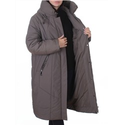A615 GRAY/BEIGE Пальто зимнее женское (верблюжья шерсть, 120 гр. холлофайбер)