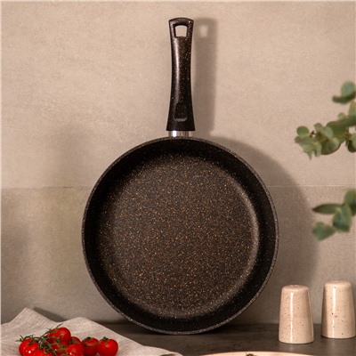 СКОВОРОДА AGNESS ГЛУБОКАЯ С АНТИПРИГАРНЫМ "МРАМОРНЫМ" ПОКРЫТИЕМ, СЕРИЯ GRANITE, 28Х6,6СМ