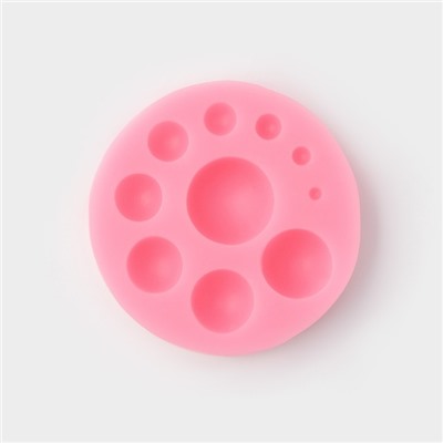 Молд для заливки Доляна «Полусфера», силикон, 6.5×6.5×1.5 см, розовый