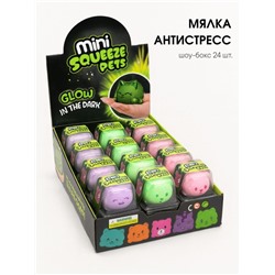 Мялка - антистресс «Mini squeeze pets», mix, шоубокс 24 шт.
