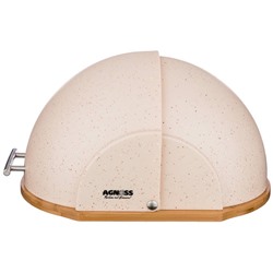 ХЛЕБНИЦА AGNESS "АРКТИК" ДЕРЕВЯННАЯ  С ПЛАСТИКОВОЙ КРЫШКОЙ, 36*26*20 СМ (КОР=4ШТ.)