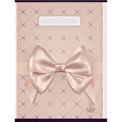 Пакет «Персиковый бант», полиэтиленовый, с вырубной ручкой, 19?25 см, 30 мкм