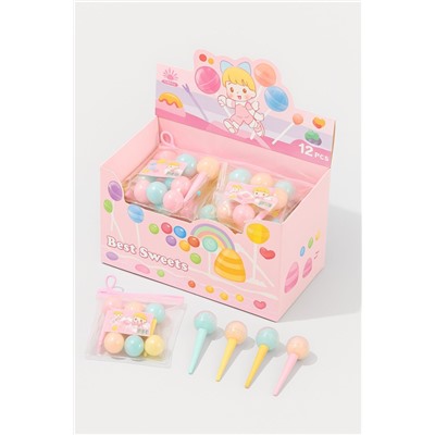 Набор маркеров текстовыделителей "Lollypop", 6 шт, mix, шоу-бокс 12 шт.