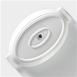 Форма для запекания BellaTenero, 1.2 л, 28.4×16.3×6.2 см, с бамбуковой крышкой, керамика, белая