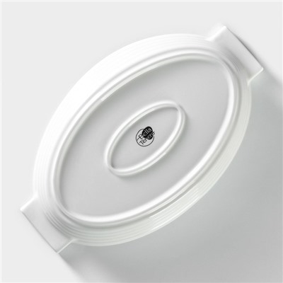 Форма для запекания BellaTenero, 1.2 л, 28.4×16.3×6.2 см, с бамбуковой крышкой, керамика, белая