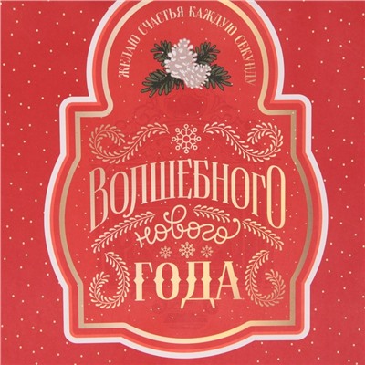 Пакет подарочный новогодний ламинированный квадратный «Вера в чудеса», 22 х 22 х 11 см, Новый год
