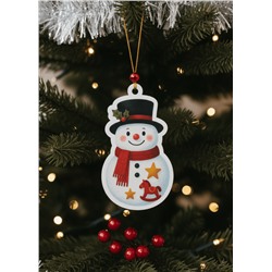 Подвеска новогодняя из дерева iLikeGift "Снеговик"