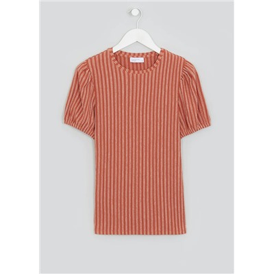 Puff Sleeve Stripe Co-Ord T-Shirt