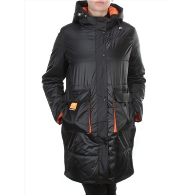 8188 BLACK Пальто демисезонное женское Cloud Lag Cat (100 гр. синтепон)