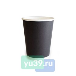 Стакан бумажный ThermoCup BLACK 300 мл, 2-х сл. (d=90), матовый, одноразовый, чёрный, 50 шт.