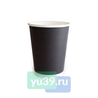 Стакан бумажный ThermoCup BLACK 300 мл, 2-х сл. (d=90), матовый, одноразовый, чёрный, 50 шт.