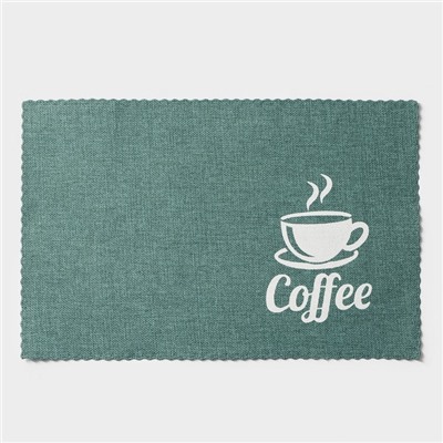Салфетки сервировочные на стол Доляна Coffee, 4 шт., 44×29 см, бирюзовые