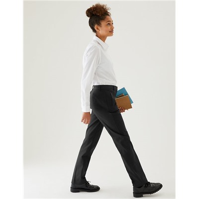 Girls' Slim Leg Slim Fit School Trousers (2-18 Yrs)