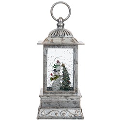 GAEM Изделие декоративное "Фонарь" (подсвет, вьюга, 3хАА н/п), L10 W10 H27 см