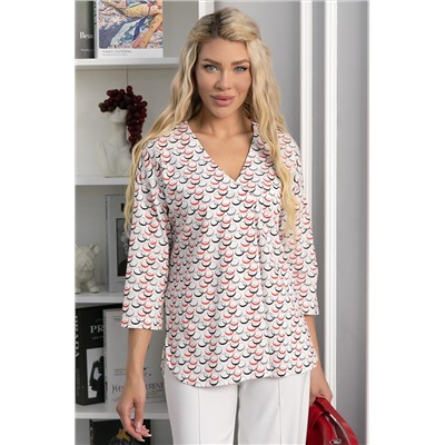 Блуза Статица (бело-красная) Б13775-16М