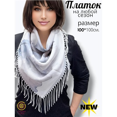 Платок с кистями цветочный принт 3D  Арт: С2512/05