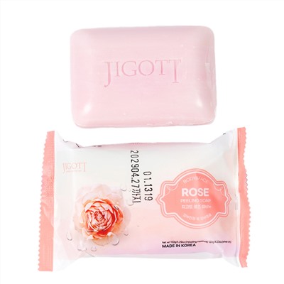 Jigott Мыло-скраб для лица и тела с экстрактом розы / Rose Scrub Soap, 150 г