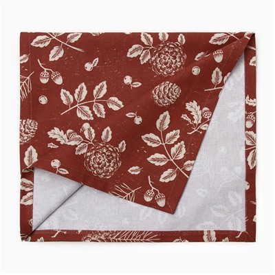 Дорожка на стол Этель New Year's plants 40×149 см, 100% хлопок, рогожка 186 г/м², красная