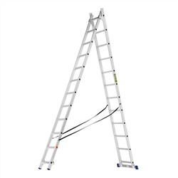 Лестница, 2 х 12 ступеней, алюминиевая, двухсекционная, Сибртех