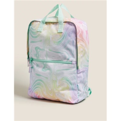 Kids' Water Repellent Marble Print School Backpack