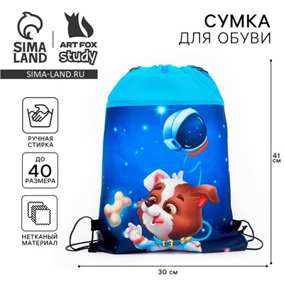 Мешок для обуви «Космический пушистик» нетканое полотно, размер 41×30 см