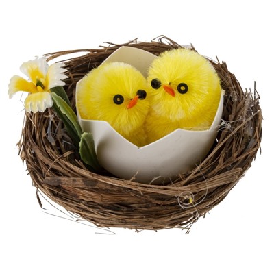 GAEM Набор из 6-ти изделий декоративных "Гнездо пасхальное" (6*4,5), L18 W14 H5,5 см