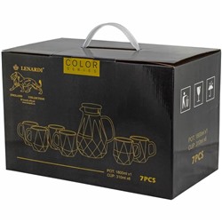 589-014 Набор: кувшин-заварник 1,9 л  и 6 кружек 350 мл  голубой, в под.уп.(х8)