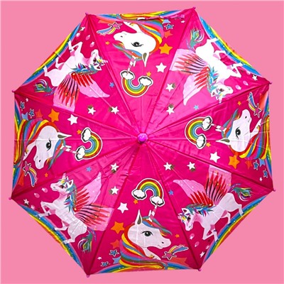 Зонт-трость для девочки с мультгероями полуавтомат Арт 004/3